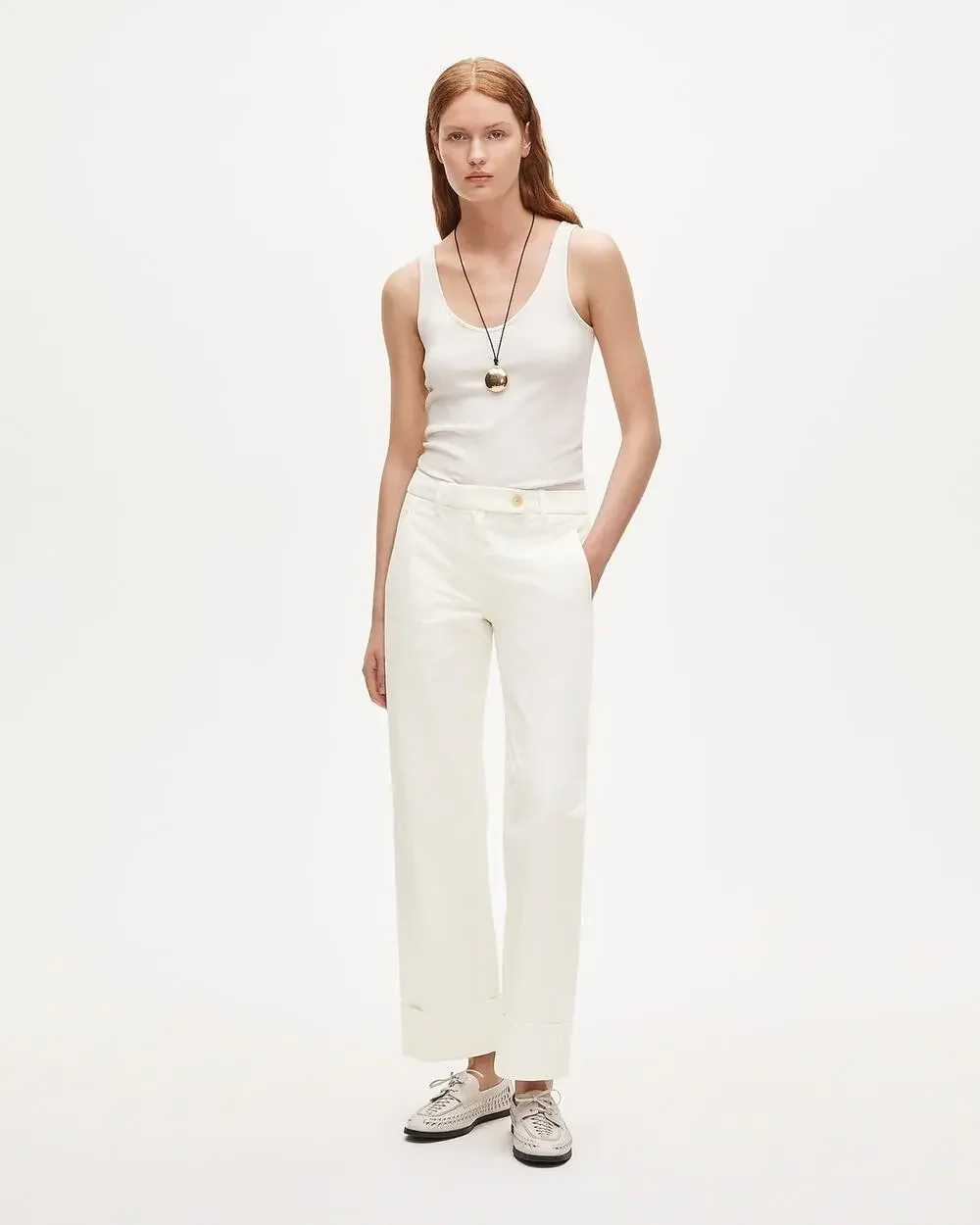 J.Crew Cuffed Preppy Relaxed Chino Pant Ivory Size 2 NWT
